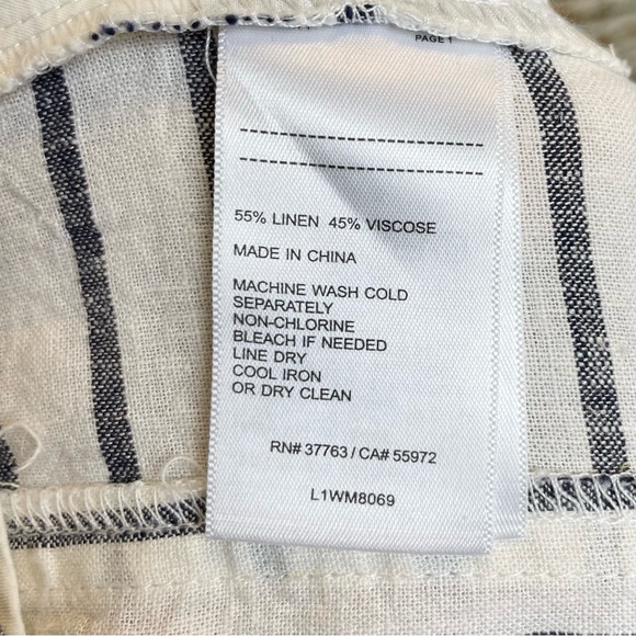 Women’s Laundry by Shelli Segal Pinstripe Linen Blend Straight Leg Pants Size 4 - Picture 4 of 5